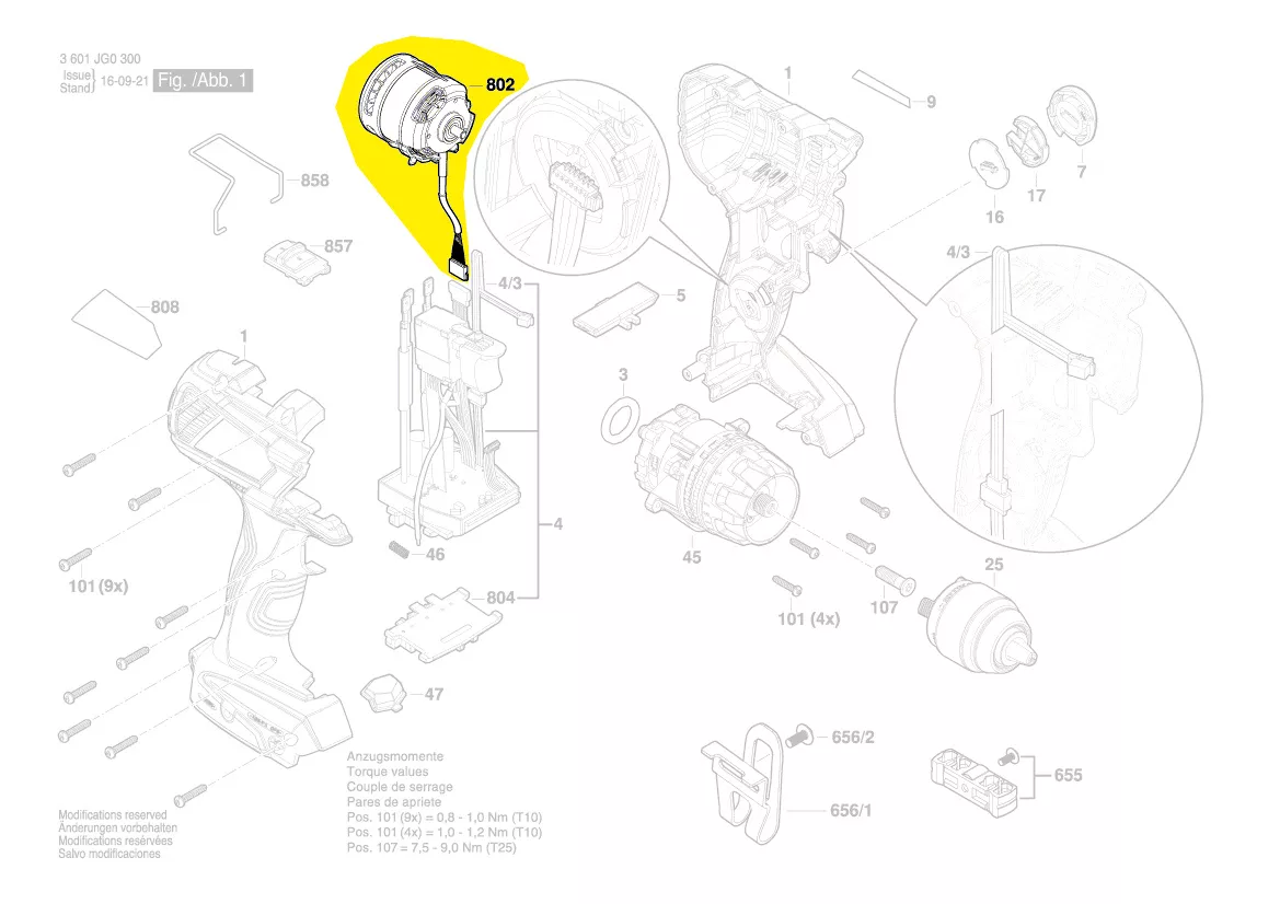 Moteur EC pour GSR 18V-85C / GSR 18V-85C Bosch